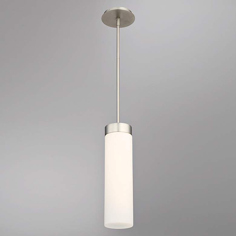 dweLED Elementum 4 1/2" Wide Satin Nickel LED Mini Pendant