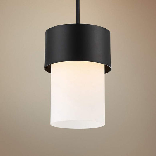 dweLED Napa 9" Wide Black and White LED Mini Pendant