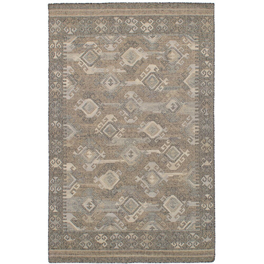 Anne Hathaway Collection Flat-weave Kozak 17132 Blue Wool Sumak Area Rug