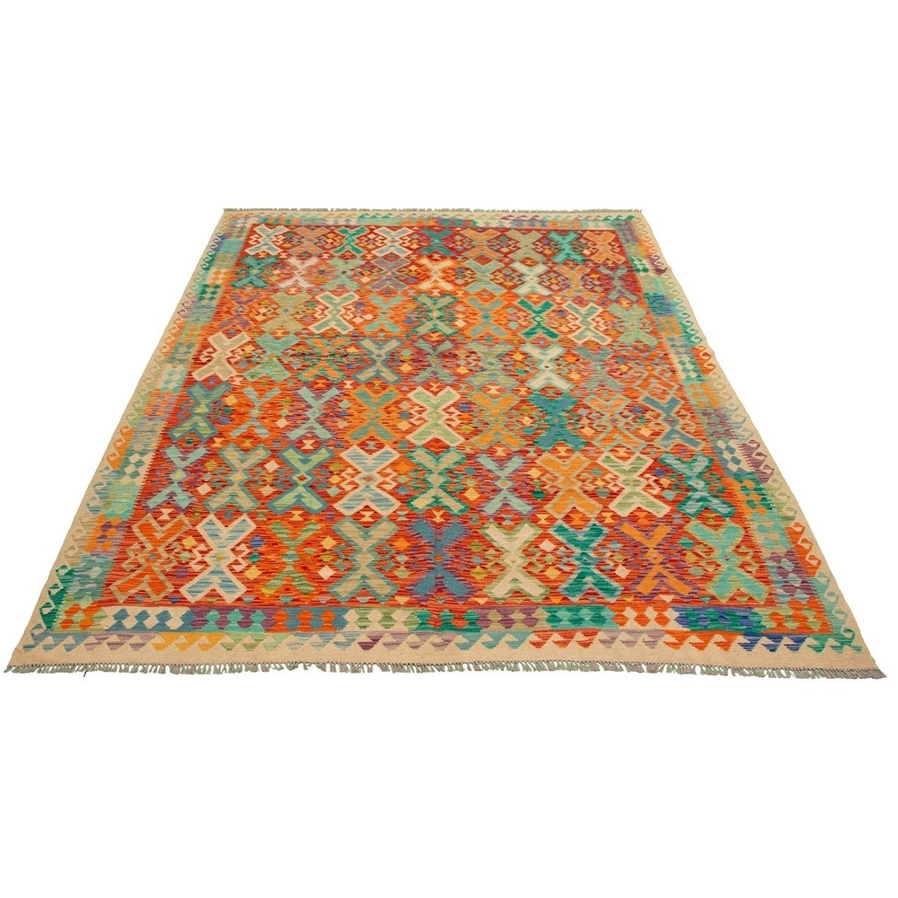 Anne Hathaway Collection Flat-weave Sivas Cream Wool Kilim Rug