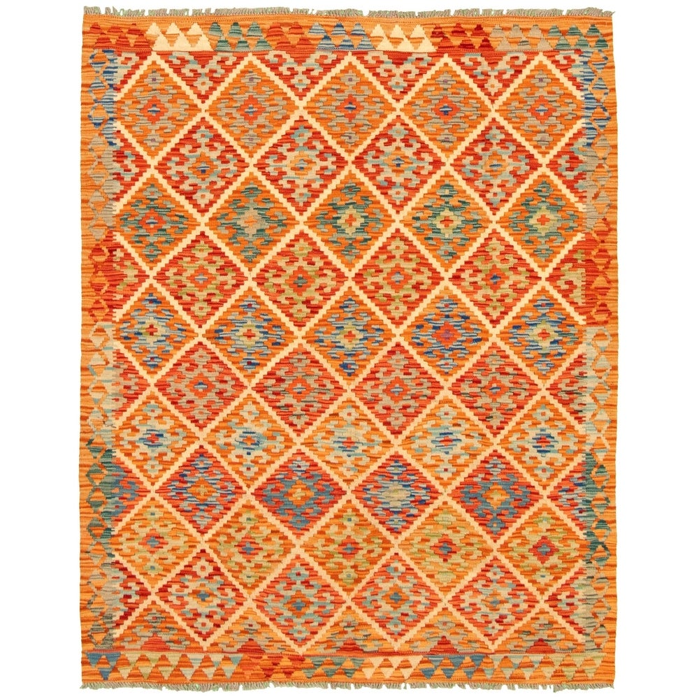 Anne Hathaway Collection Flat-weave Sivas Copper Wool Kilim Rug