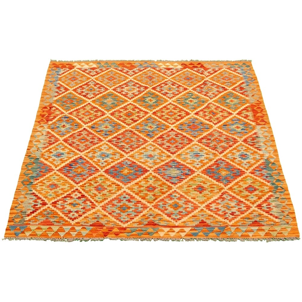 Anne Hathaway Collection Flat-weave Sivas Copper Wool Kilim Rug