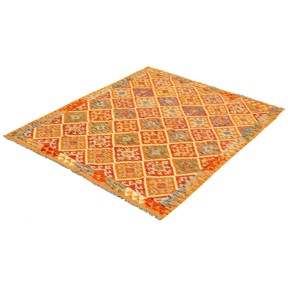 Anne Hathaway Collection Flat-weave Sivas Copper Wool Kilim Rug