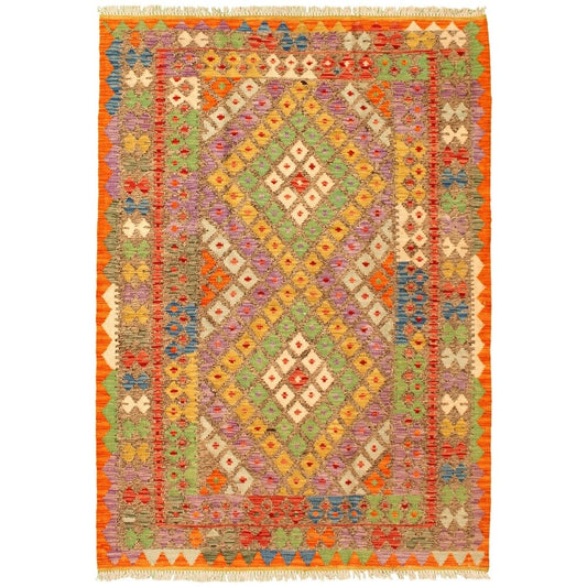 Anne Hathaway Collection Flat-weave Sivas Grey Wool Kilim Rug