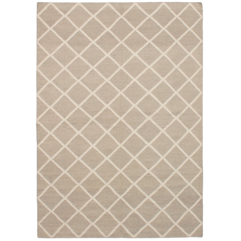 Flat-weave Ankara Grey Wool Kilim Area Rug