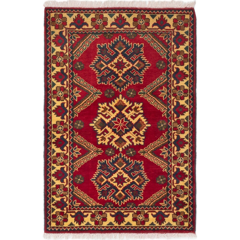 Hand-knotted Finest Kargahi Red Wool Rug
