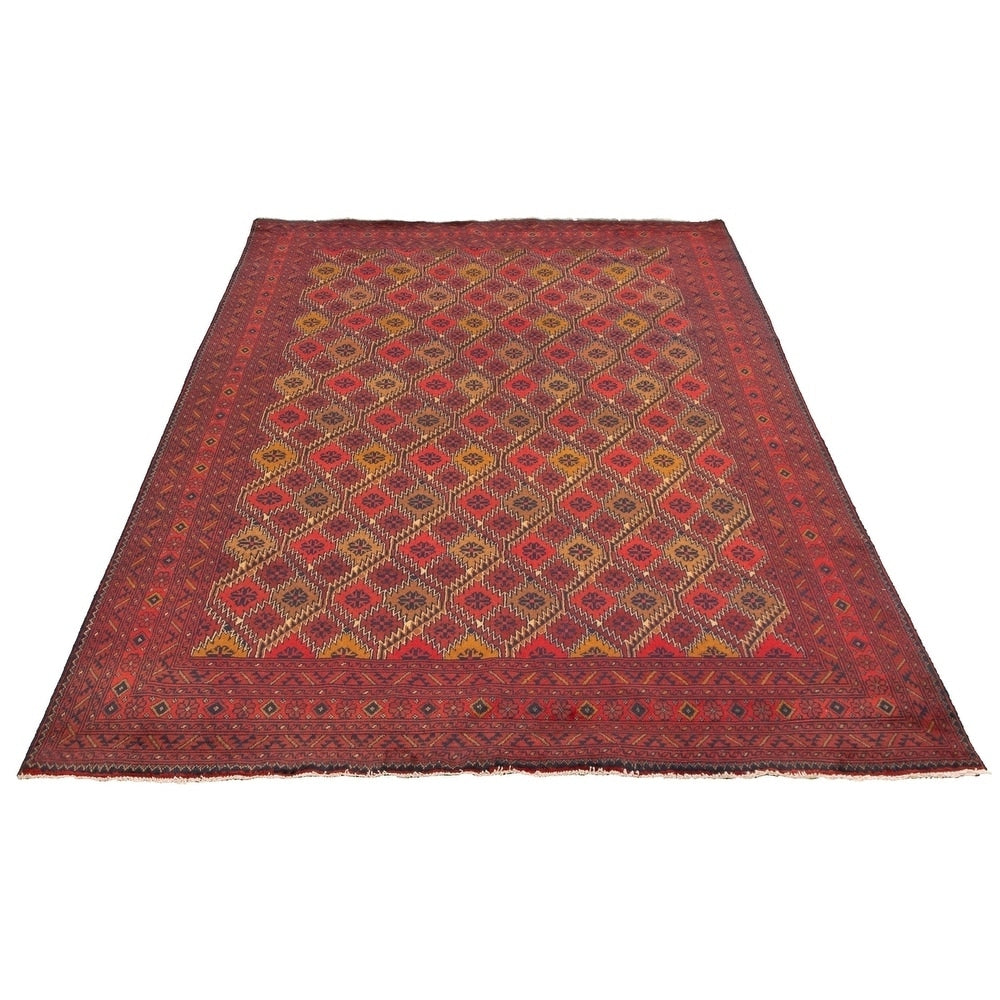 Hand-knotted Finest Khal Mohammadi Red Wool Soft Rug