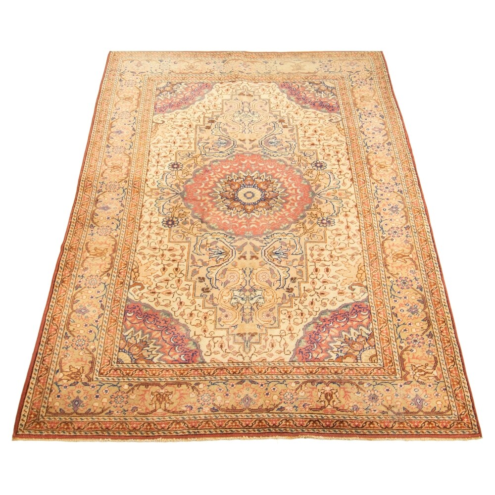 Hand-knotted Keisari Vintage Ivory Wool Soft Rug