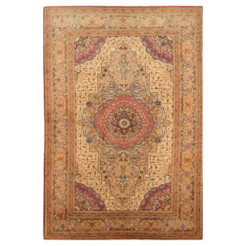 Hand-knotted Keisari Vintage Ivory Wool Soft Rug