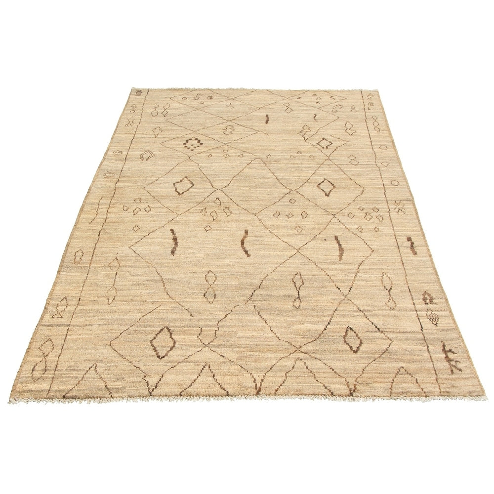 Hand-knotted Marrakech Tan Wool Soft Rug