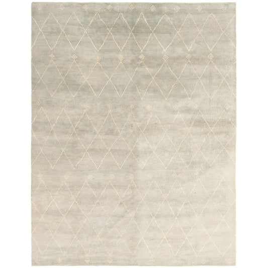 Hand-knotted Tangier Grey Wool Soft Rug