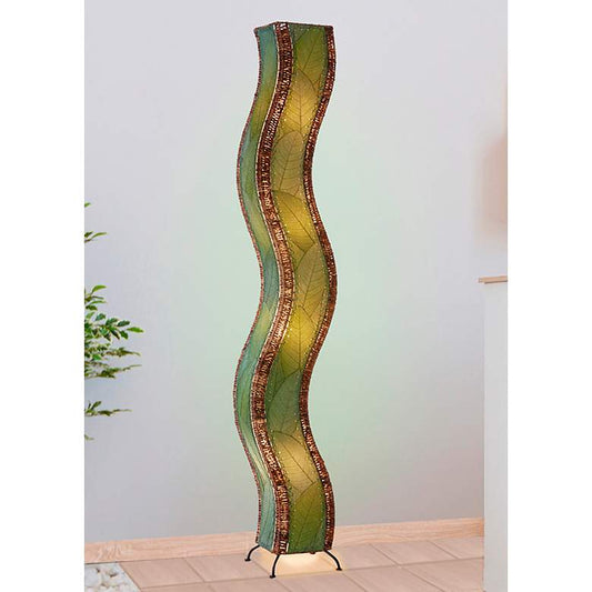 Eangee Wave Cocoa Leaves Giant Tower Floor Lamp