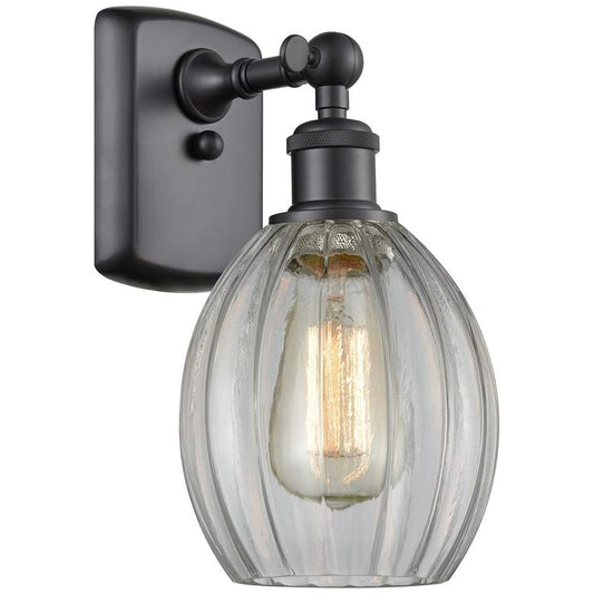 Eaton 6" LED Sconce - Matte Black Finish - Clear Shade