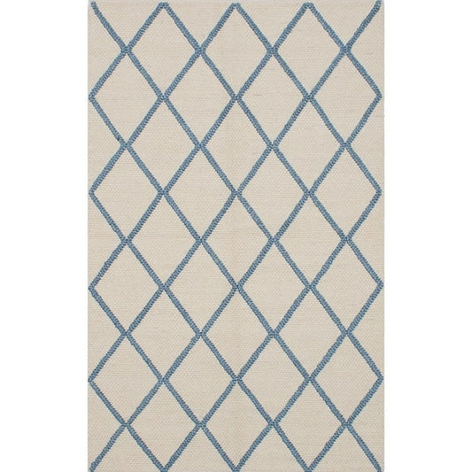 Braided Weave Diamond Cream Wool Soft Rug