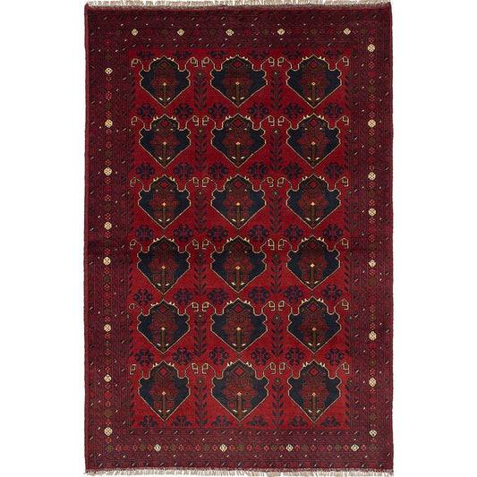 Hand-knotted Finest Khal Red Wool Soft Rug