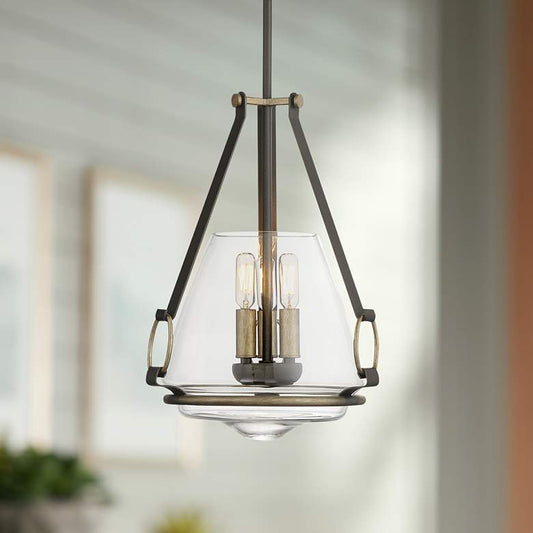 Eden Valley 12 1/4" Wide Smoked Iron And Aged Gold Convertible Pendant