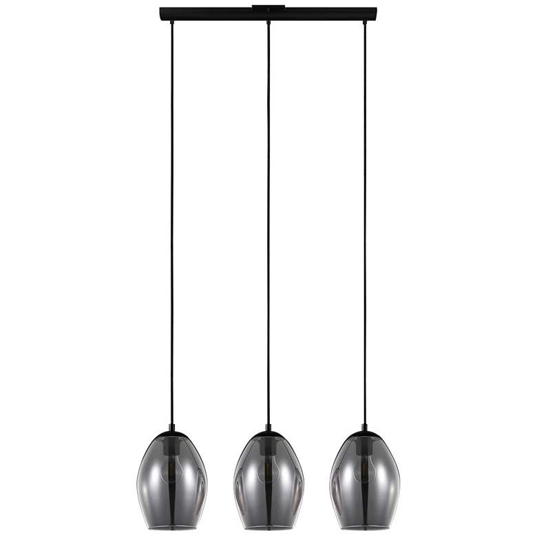 Eglo Estanys 7 1/2" Wide Matte Black 3-Light Pendant Light