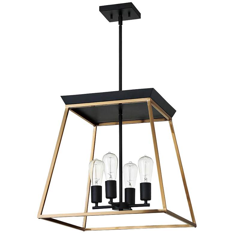 Eglo Paulino 18" Wide Matte Black and Brushed Gold Pendant Light