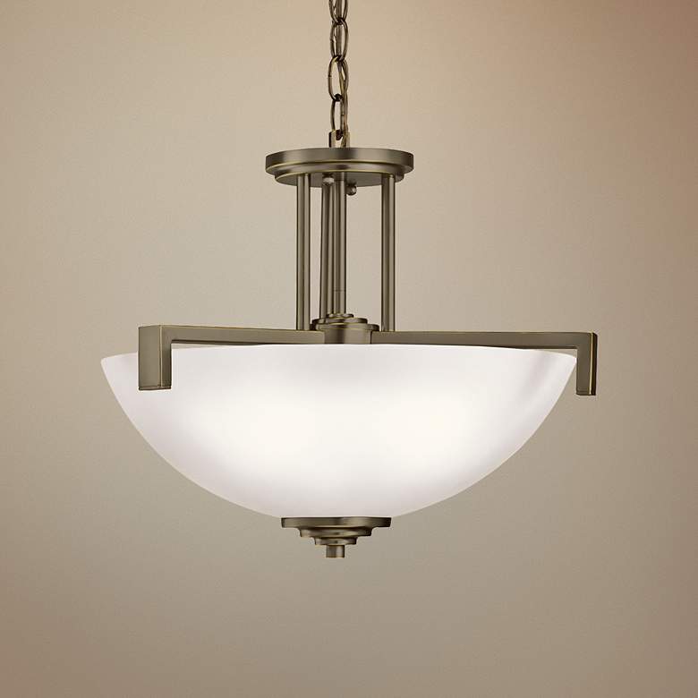 Eileen 17 1/4"W Bronze Convertible Pendant/Ceiling Light