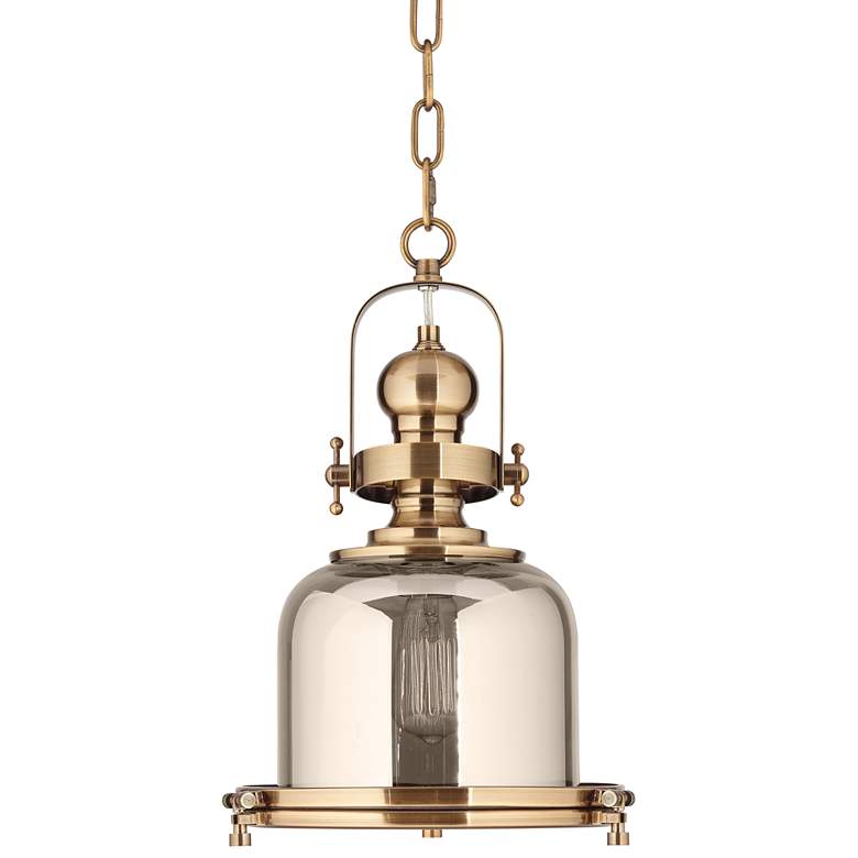 Elida Antique Brass 11" Wide Chrome Glass Mini Pendant Light