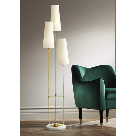 Elizabeth Antique Brass 3-Light Torchiere Floor Lamp