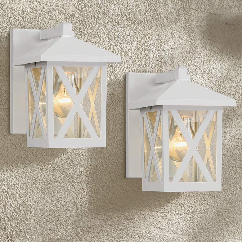 Elkins 7 1/2" High Outdoor Wall Lights Set of 2