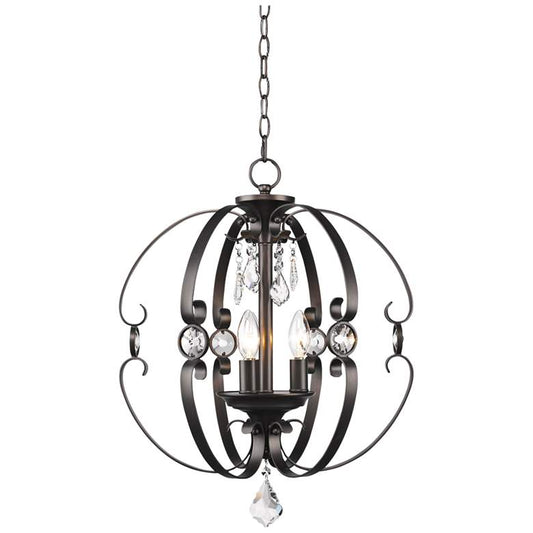 Ella 18"W Etruscan Bronze Open Sphere Foyer Pendant