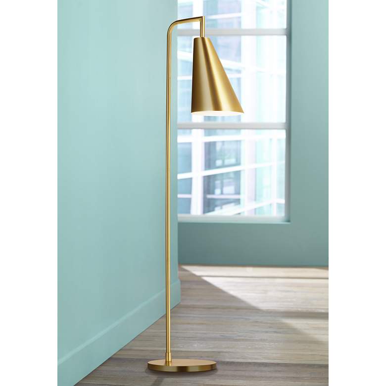 Ellen DeGeneres Jamie Burnished Brass LED Floor Lamp