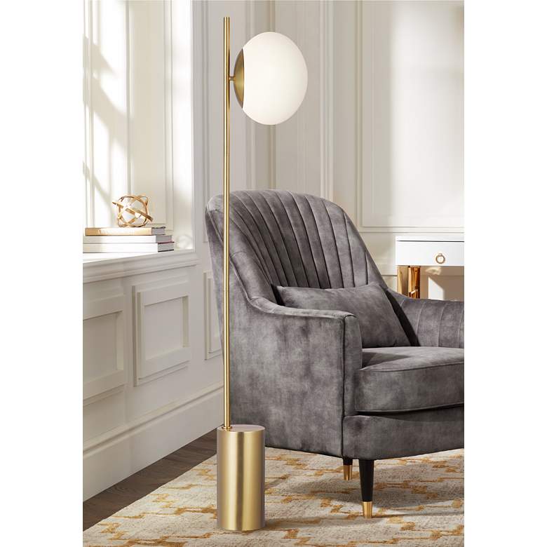 Ellen DeGeneres Lune Burnished Brass LED Floor Lamp