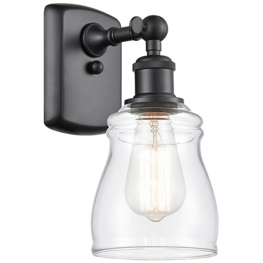 Ellery 5" LED Sconce - Matte Black Finish - Clear Shade