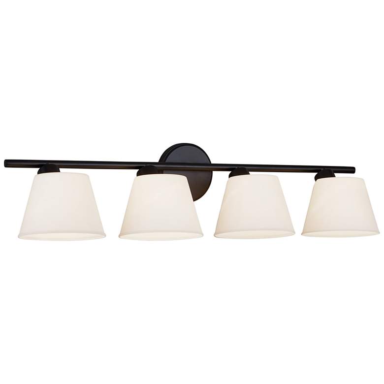 Envoy 32 3/4" Wide Matte Black White 4-Light Bath Light