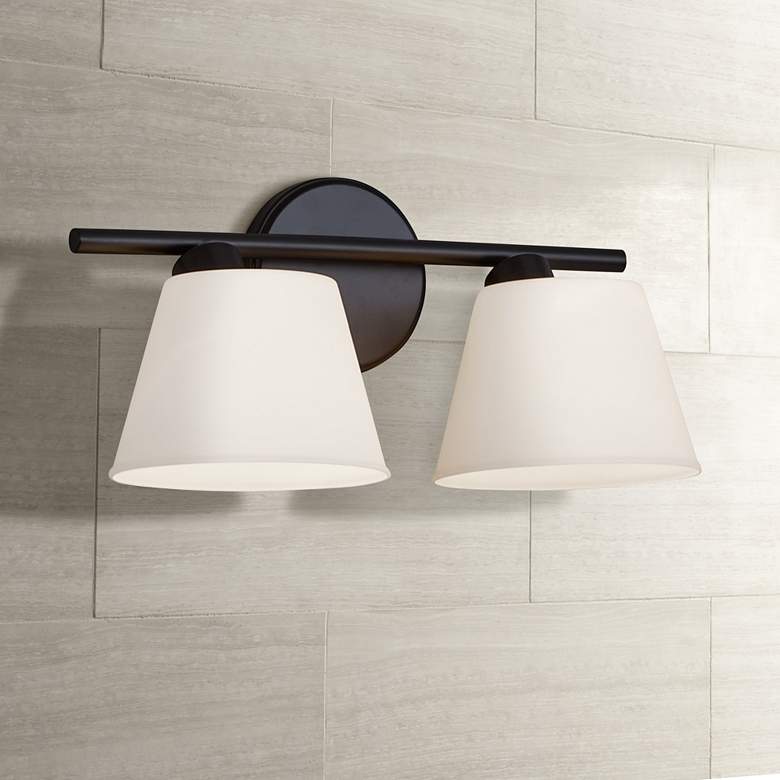 Envoy 7 3/4" High Matte Black 2-Light Wall Sconce
