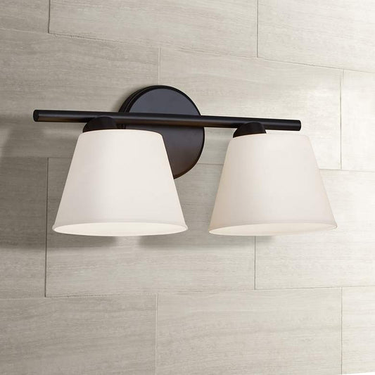 Envoy 7 3/4" High Matte Black 2-Light Wall Sconce