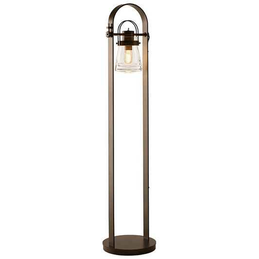 Erlenmeyer Floor Lamp - Dark Smoke Finish - Clear Glass