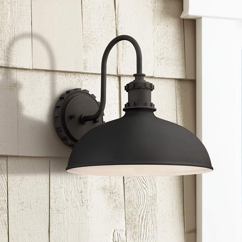 Escudilla 11 3/4" High Black Outdoor Wall Light