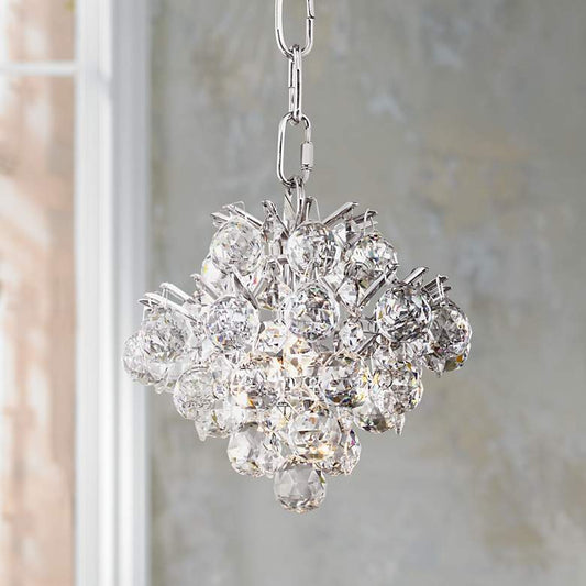 Essa 8" Wide Chrome and Crystal Mini Chandelier