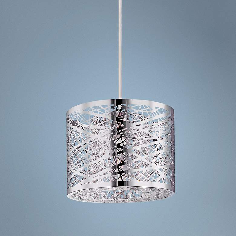 ET2 Inca Web 7 3/4" Wide Polished Chrome Mini Pendant Light