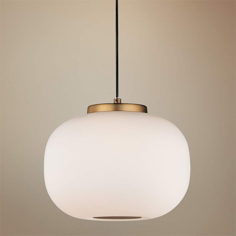 ET2 Soji 9" Wide Satin White Glass LED Mini Pendant Light