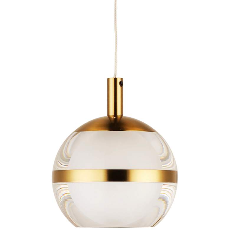 ET2 Swank 4 1/2"W Natural Aged Brass LED Mini Pendant Light