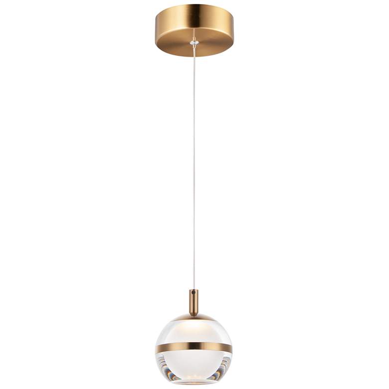 ET2 Swank 4 1/2"W Natural Aged Brass LED Mini Pendant Light