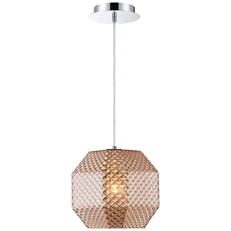 Eurofase Catalda 9" Wide Amber Glass Mini Pendant
