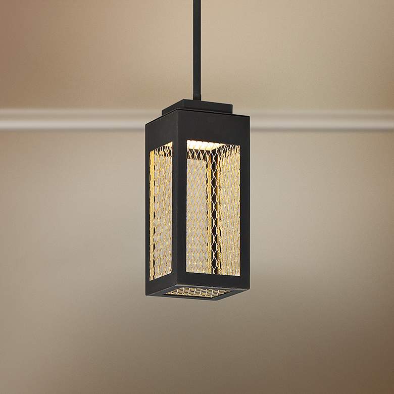 Eurofase Coop 4 3/4"W Black and Gold LED Mini Pendant Light