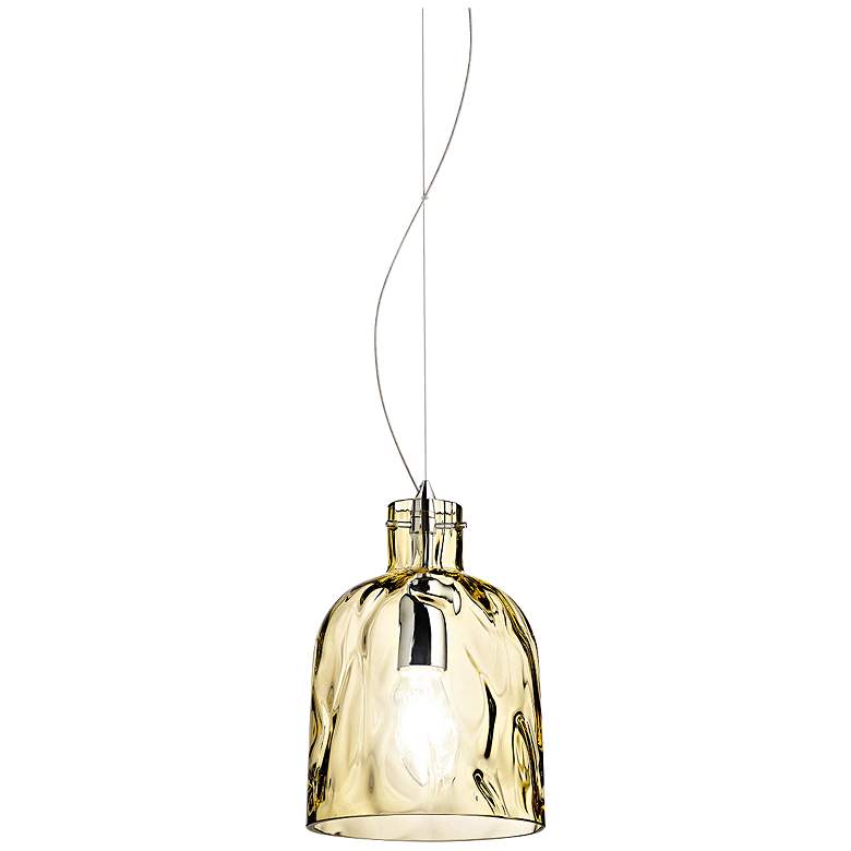 Eurofase Ponti 6" Wide Chrome and Amber Glass Mini Pendant