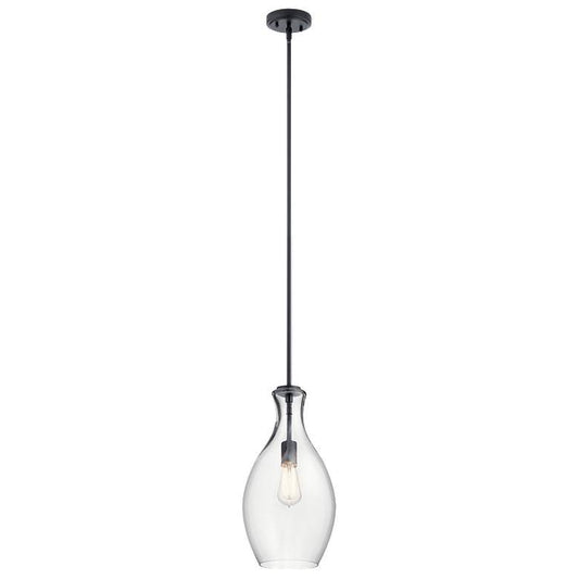 Everly Mini Pendant Black/Clear Glass