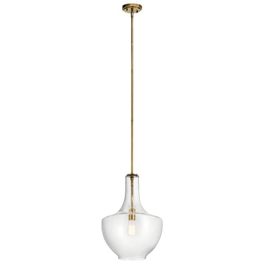 Everly Natural Brass Pendant 1Lt