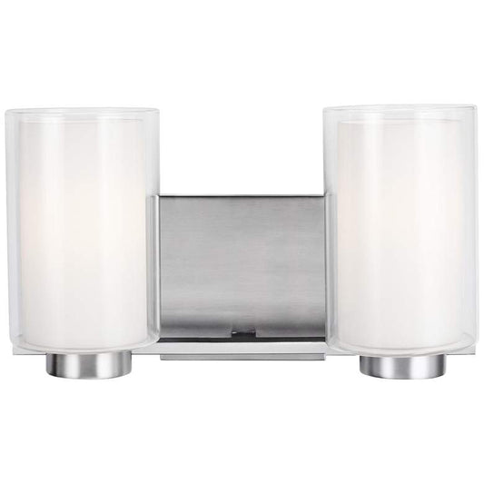 Feiss Bergin 2-Light 13 1/2" Wide Satin Nickel Bath Light