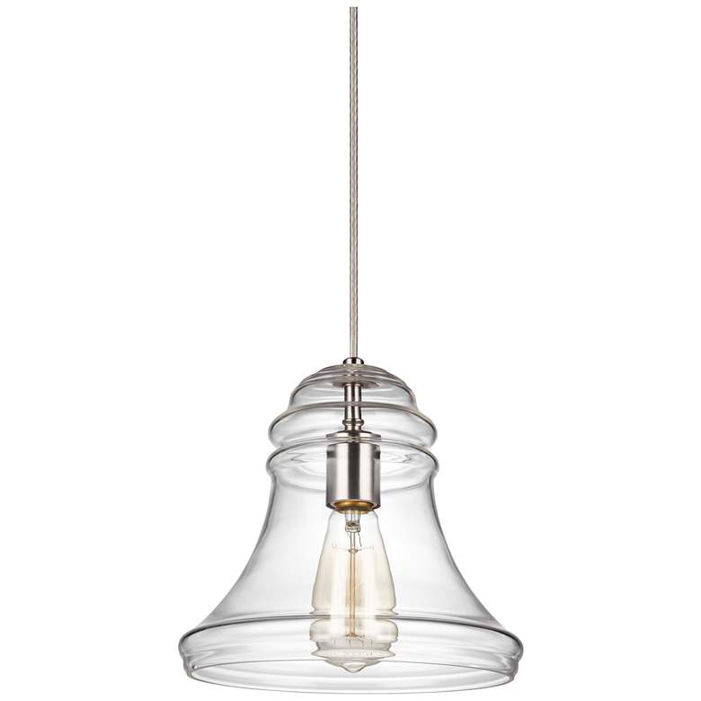 Feiss Doyle 9 3/4" Wide Satin Nickel Spindle Mini Pendant