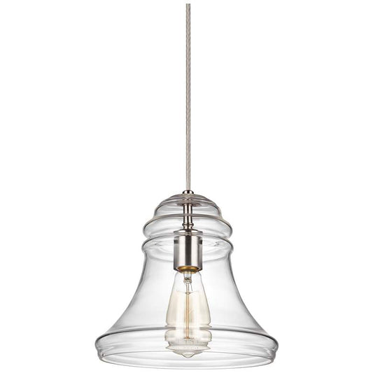 Feiss Doyle 9 3/4" Wide Satin Nickel Spindle Mini Pendant