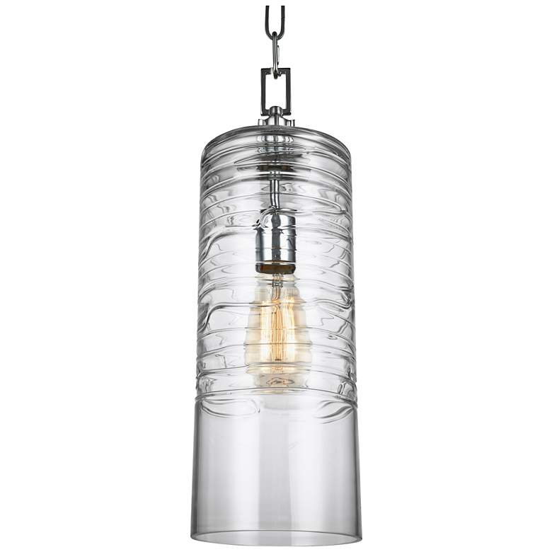 Feiss Elmore 6" Wide Chrome Cylinder Mini Pendant