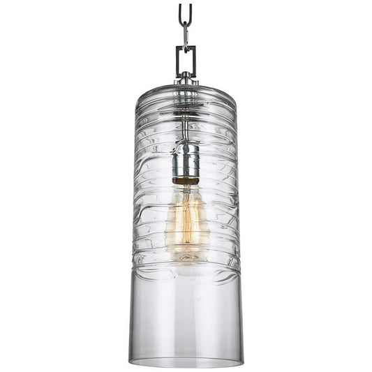 Feiss Elmore 6" Wide Chrome Cylinder Mini Pendant